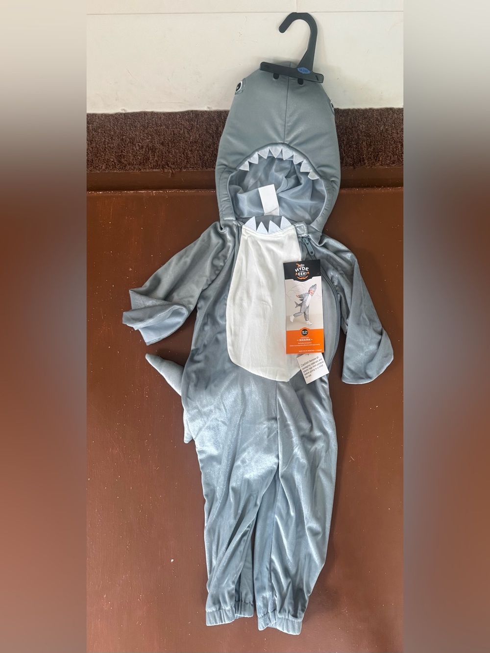New Toddler Shark Jumpsuit Costume- 18-24 months